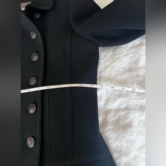 Jcrew Black Townhouse Double Cloth Wool Double Breasted Coat 8 Metal Buttons - Picture 6 of 11